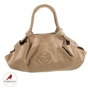 Loewe Aire Brisa Leather Hobo Bag | Tan Brown | Embossed Anagram